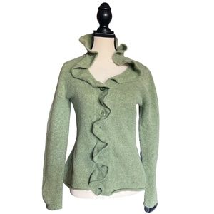 CAROLE LITTLE GREEN CARDIGAN SWEATER